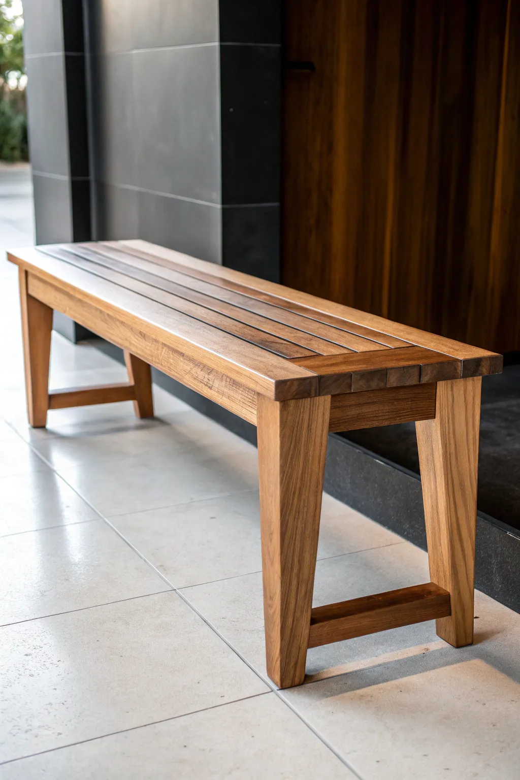 Embrace minimalist elegance with this handcrafted wooden bench, where simplicity meets natural beauty.