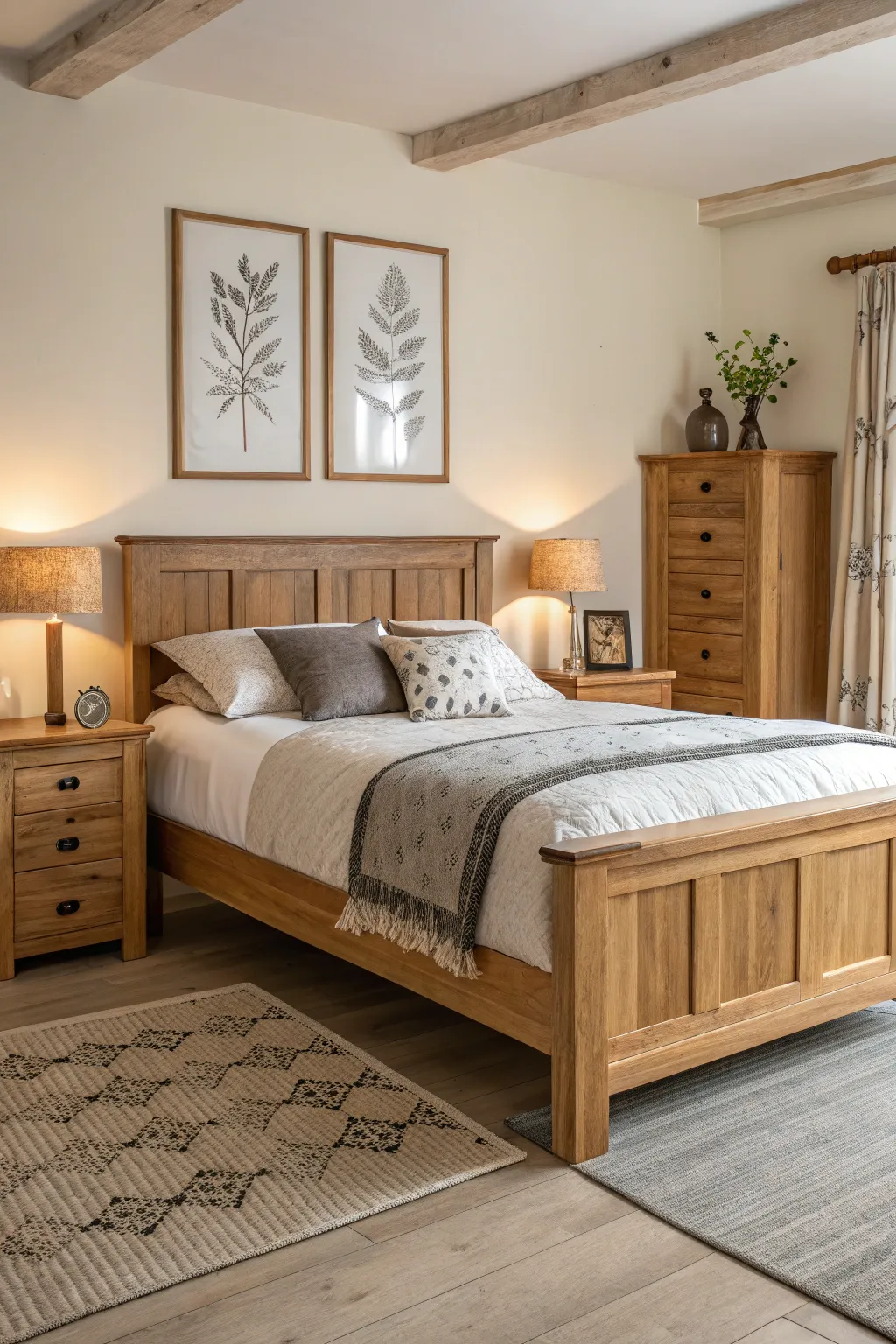 Natural wood furniture brings simplicity and elegance.