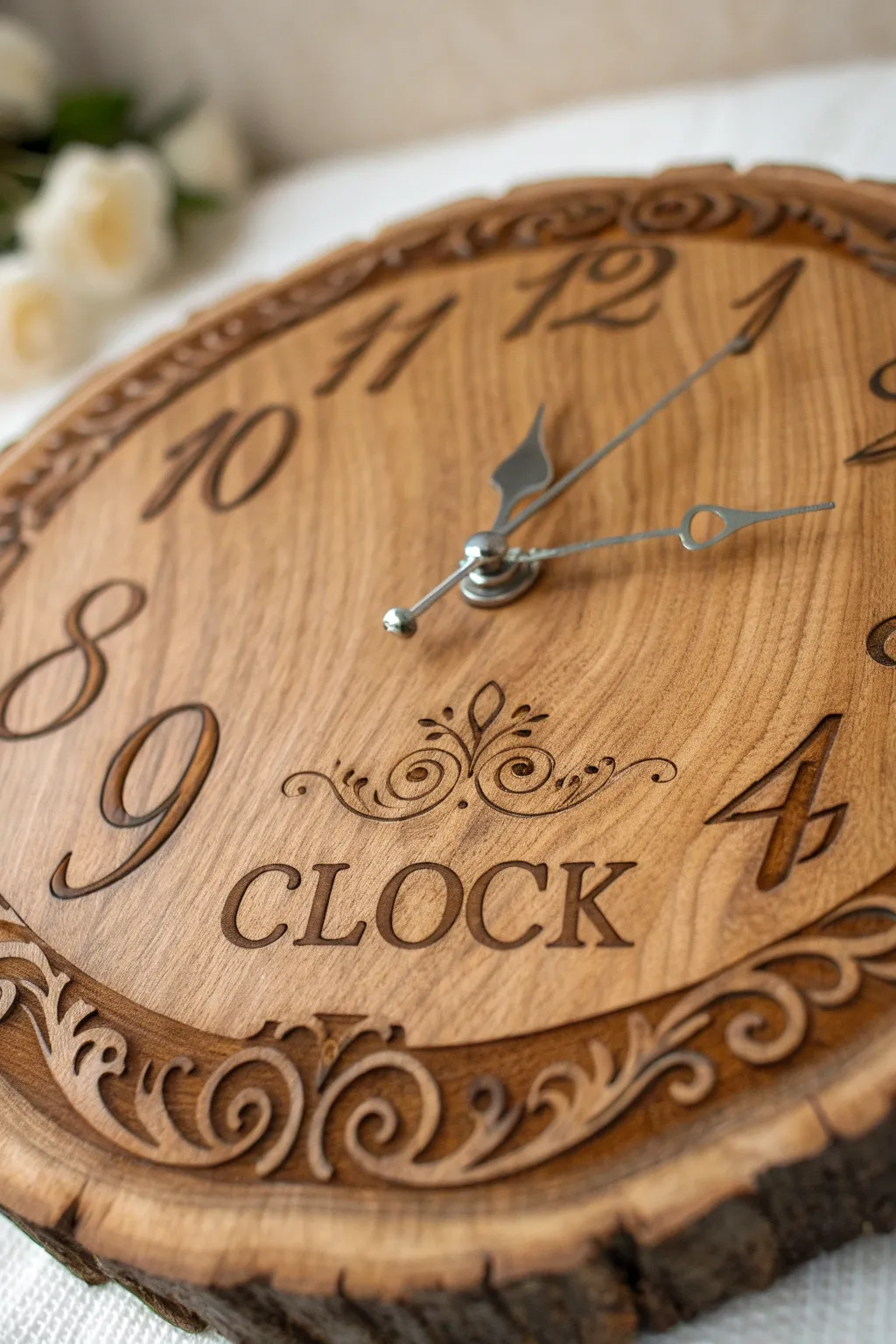 Timeless Craftsmanship: A Wood-Burned Clock That Captures the Art of Time.