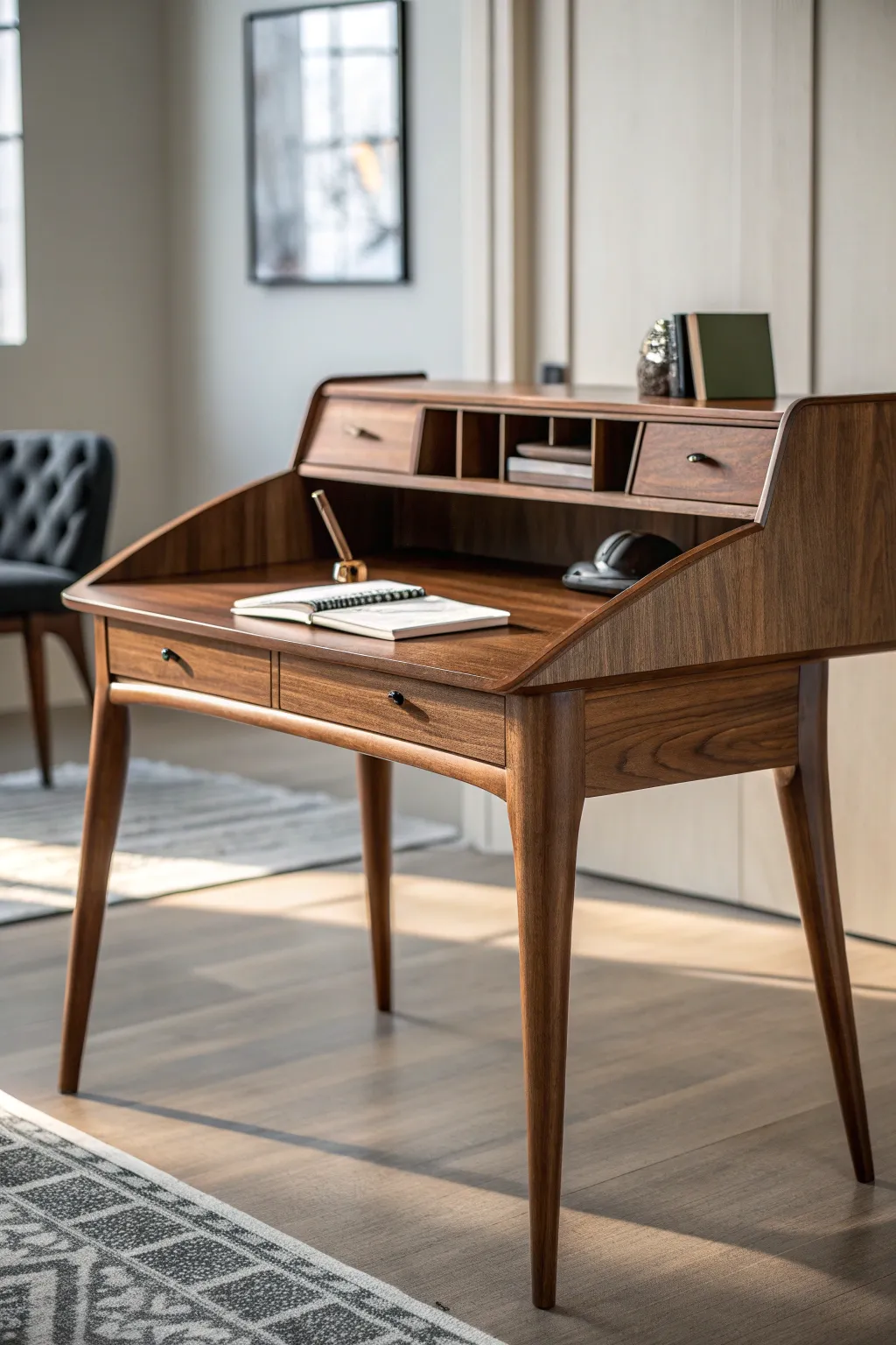 Elevate your workspace with the timeless elegance of a mid-century marvel.