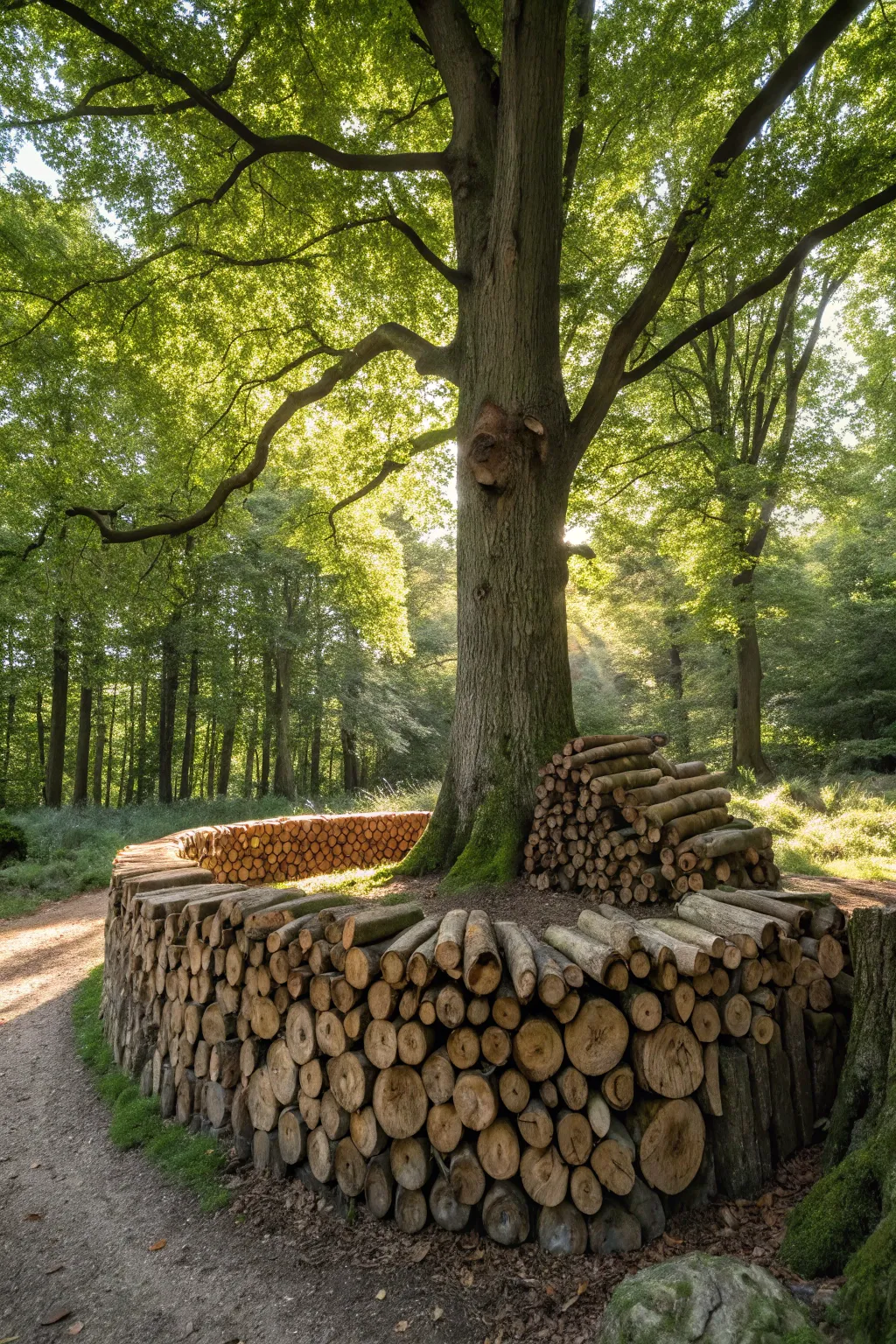 Crafting harmony: A woodland masterpiece where nature meets skilled design.