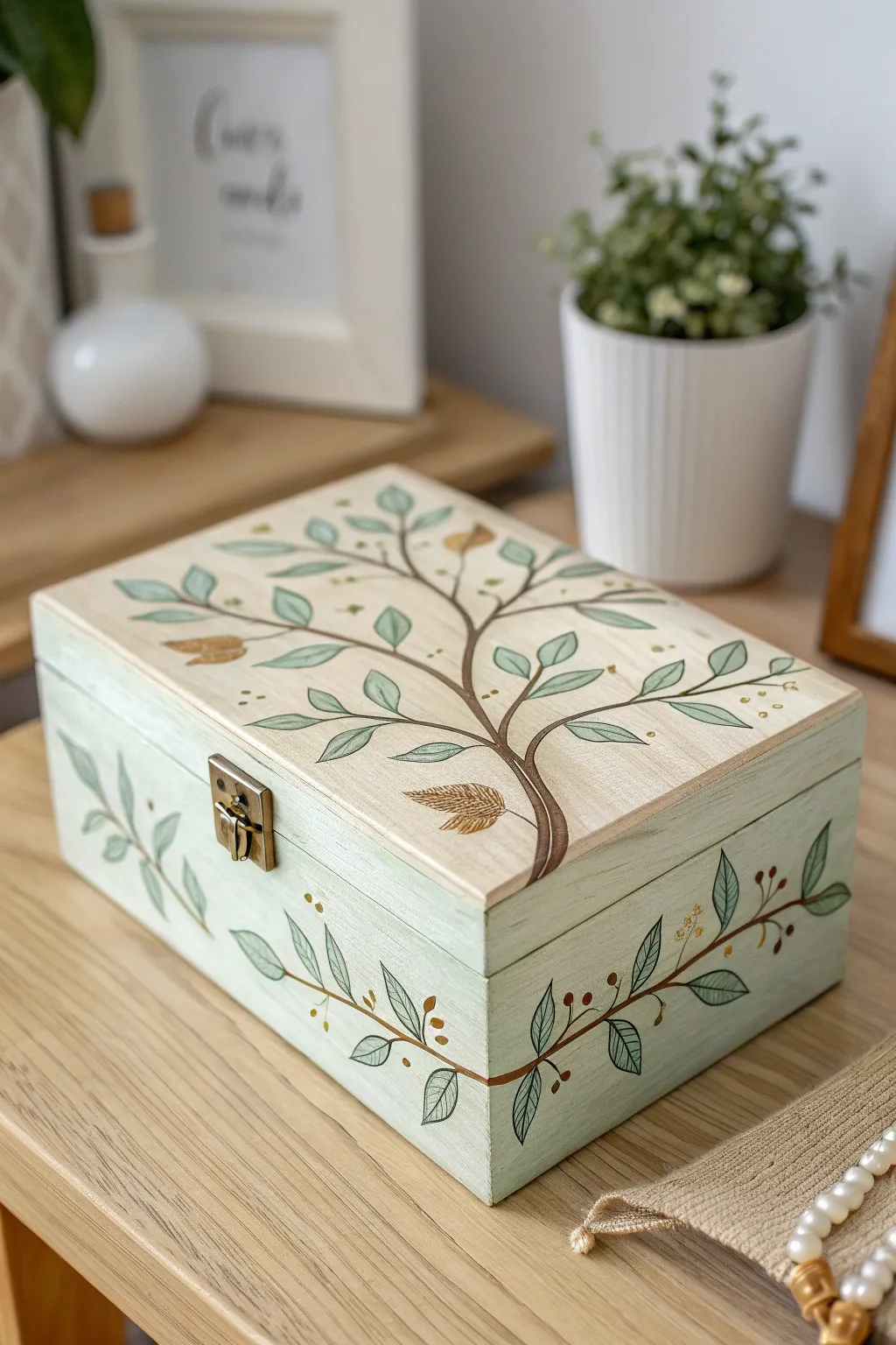 Bring the calm of the forest to your decor with this nature-inspired jewelry box.