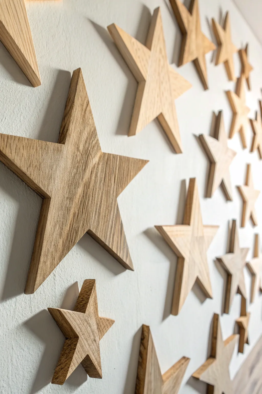 Transform your space into a dreamy night sky with handcrafted wooden stars.