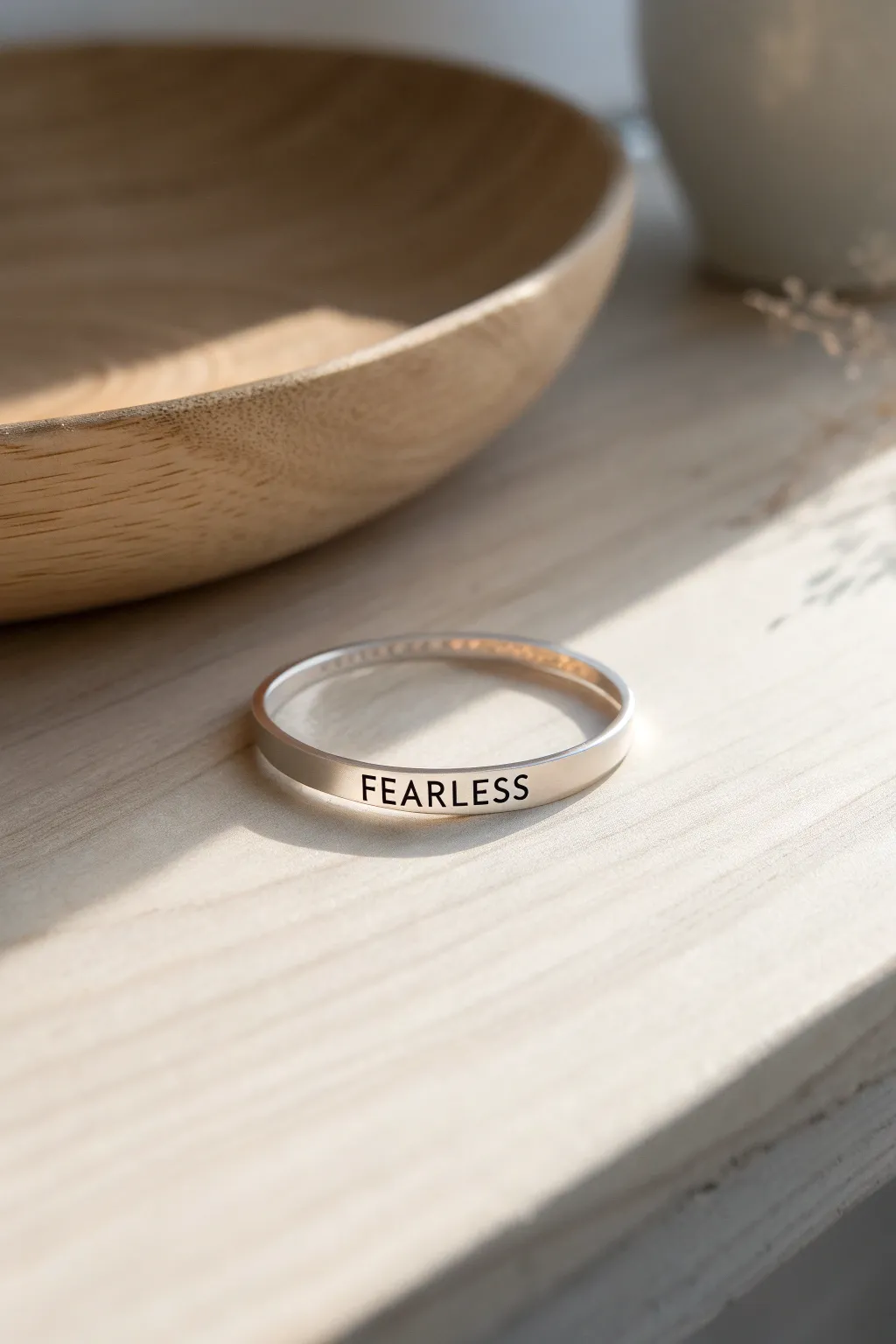 Embrace your inner strength with this 'FEARLESS' bracelet, a perfect blend of Scandinavian simplicity and Boho charm.