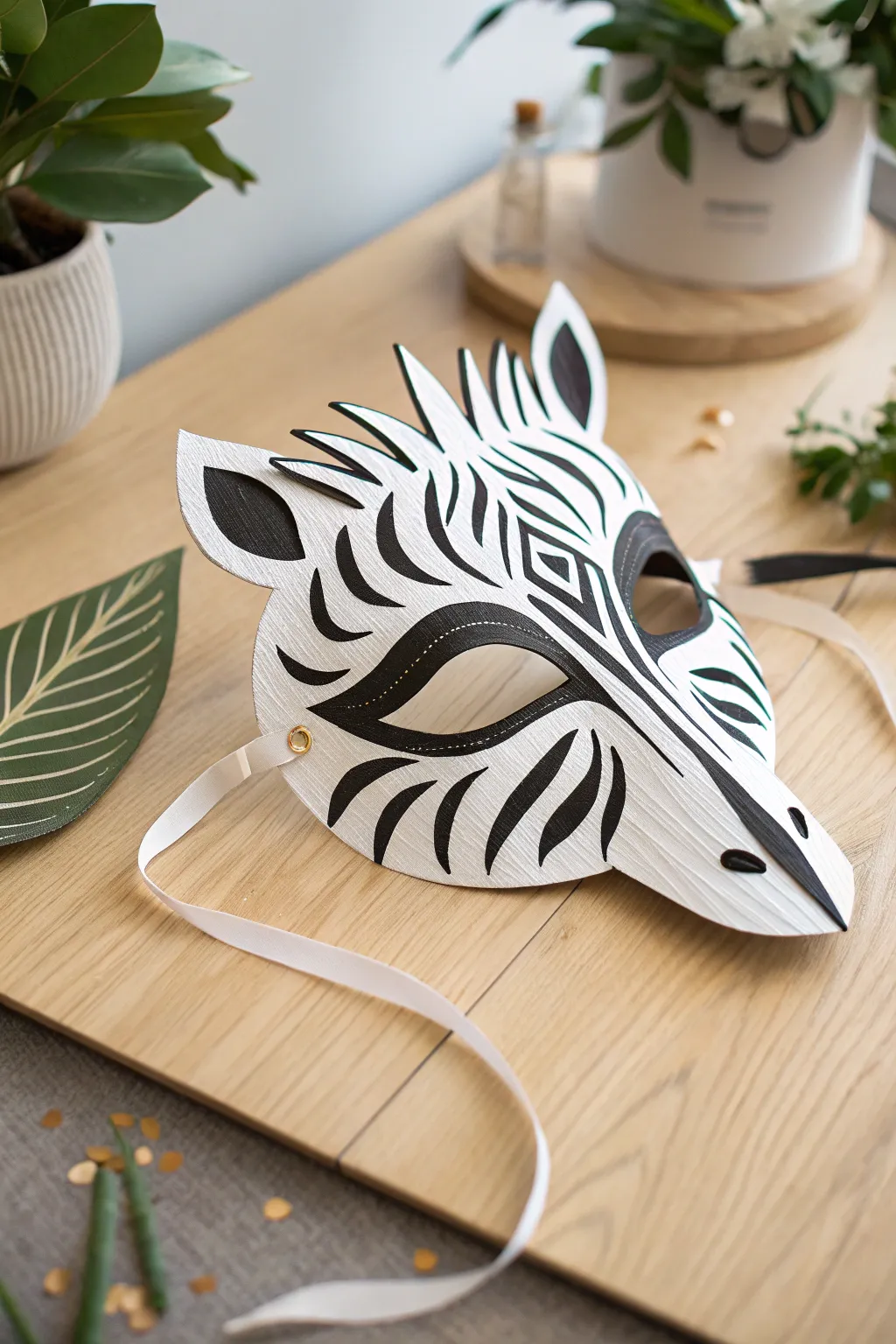 Unleash your creativity with this charming zebra face mask, perfect for playful preschool adventures!
