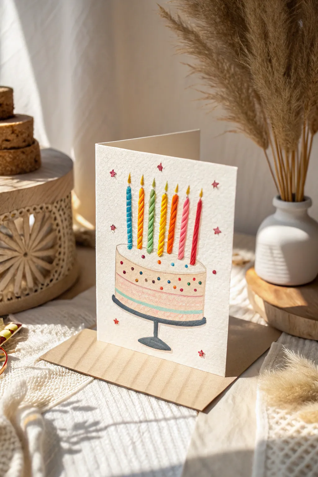Celebrate in style with a handcrafted touch—elevate your birthday wishes with bold colors and natural beauty.