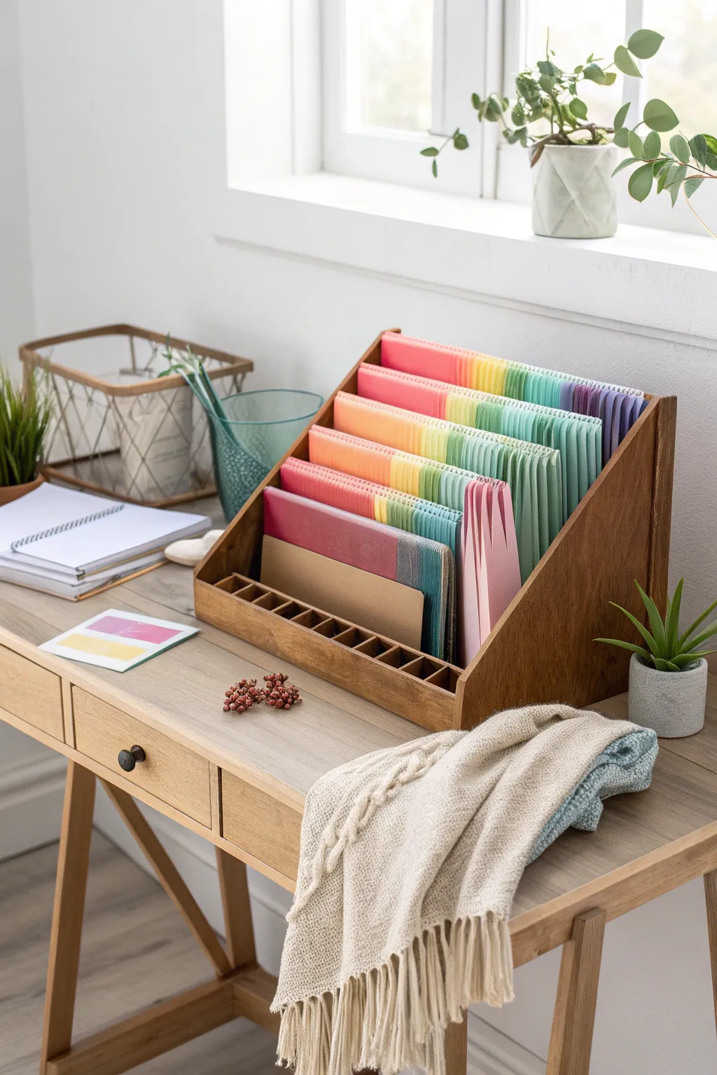 Transform your crafting space with this chic and functional DIY paper storage solution!