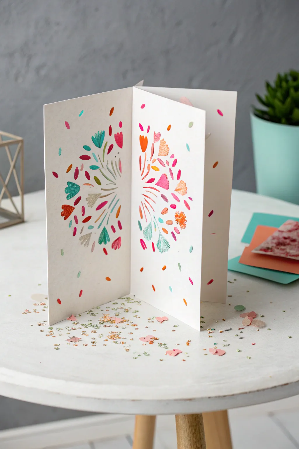 Celebrate sustainably with a confetti birthday card bursting with eco-friendly charm!