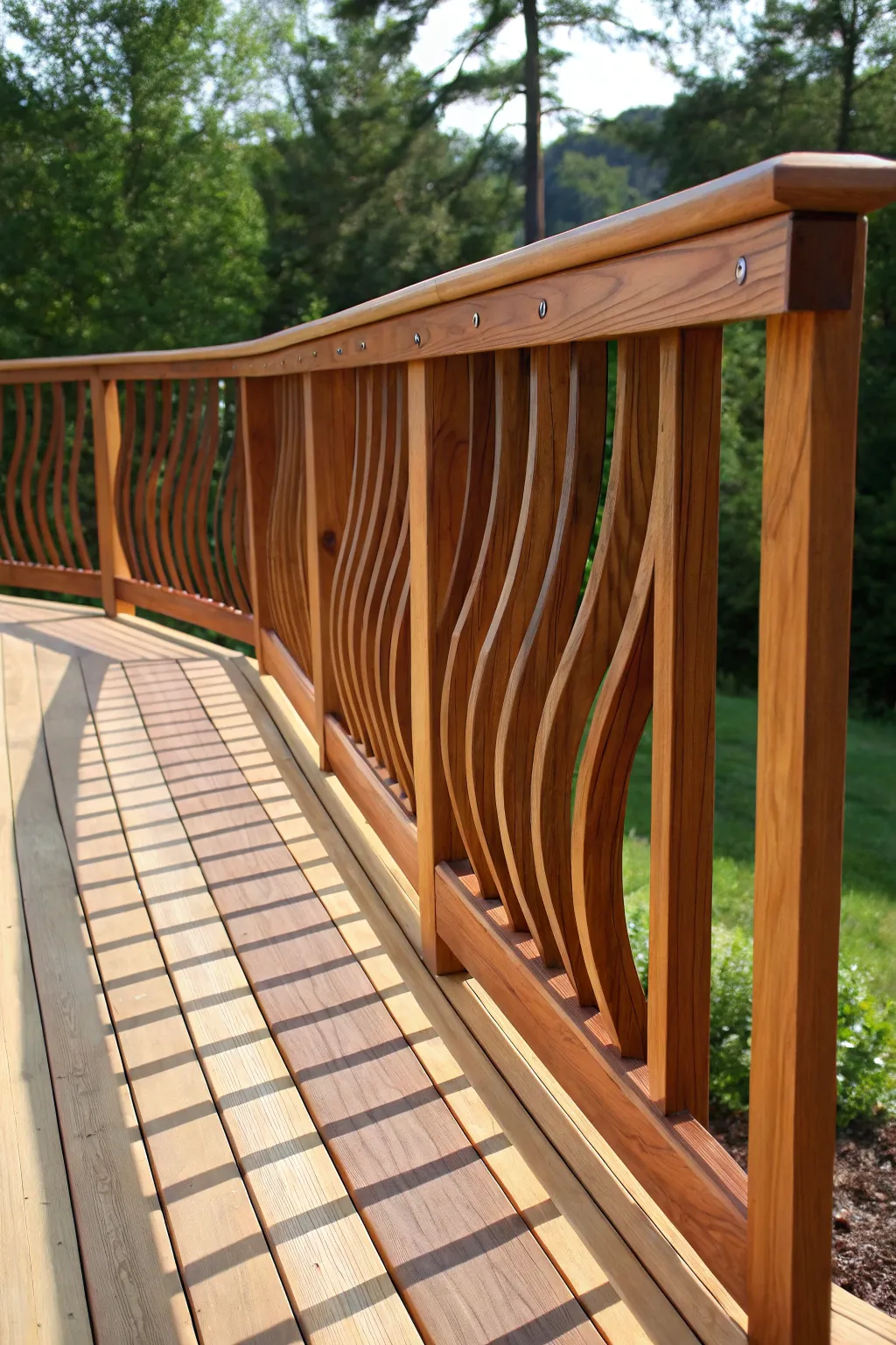 Elevate your deck design with the art of curved railings—where craftsmanship meets creativity.