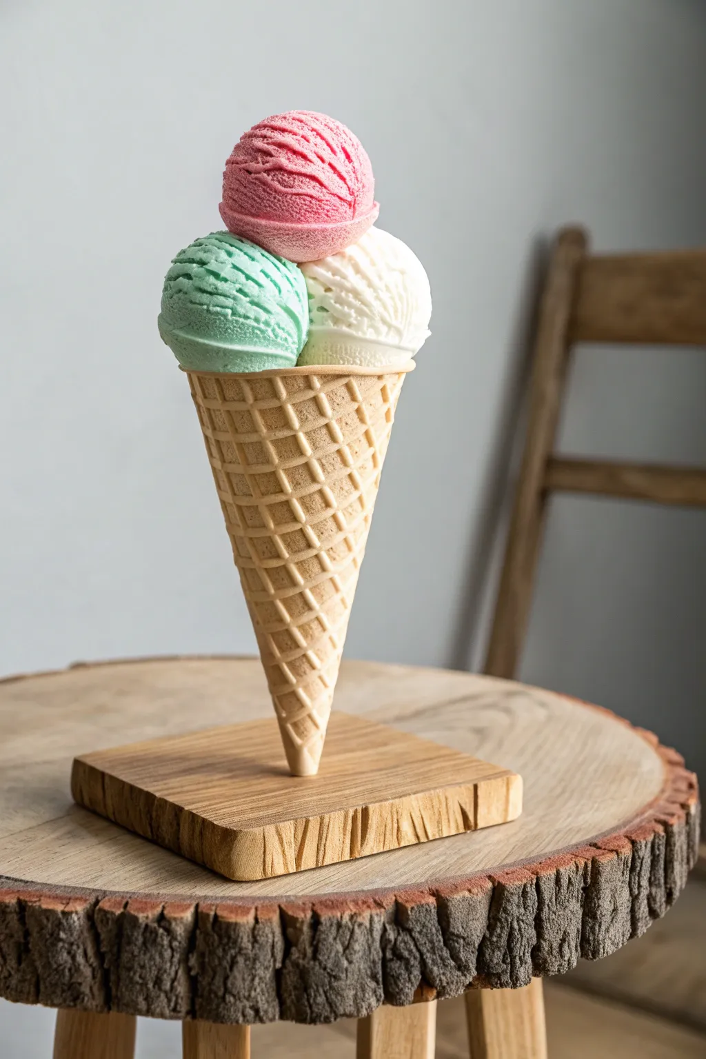 Add a touch of sweetness to your decor with this whimsical 3D ice cream cone!