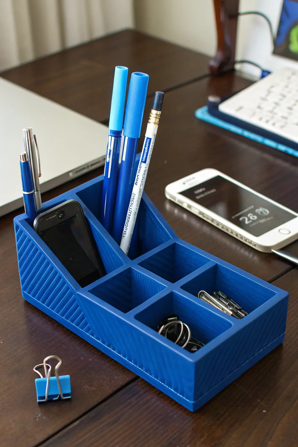 Transform your workspace with this bold, 3D-printed organizer masterpiece. #Craftsmanship #DeskGoals
