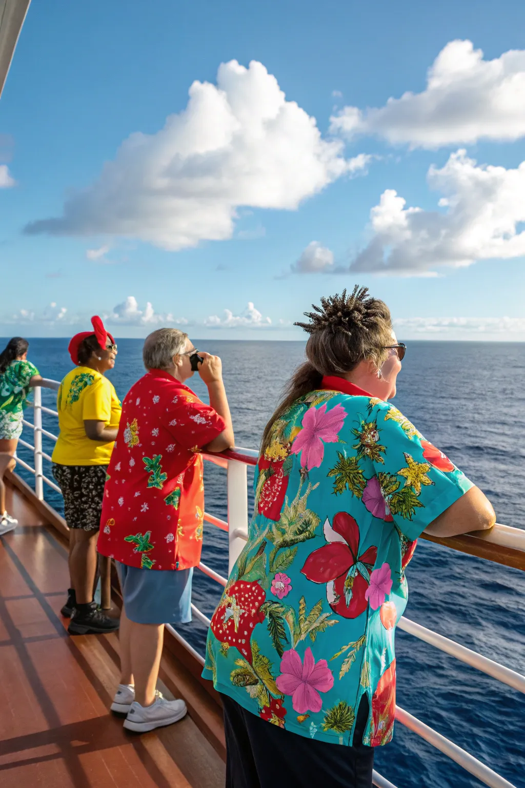 Bold colors make a 60th birthday cruise shirt pop with joy and celebration.