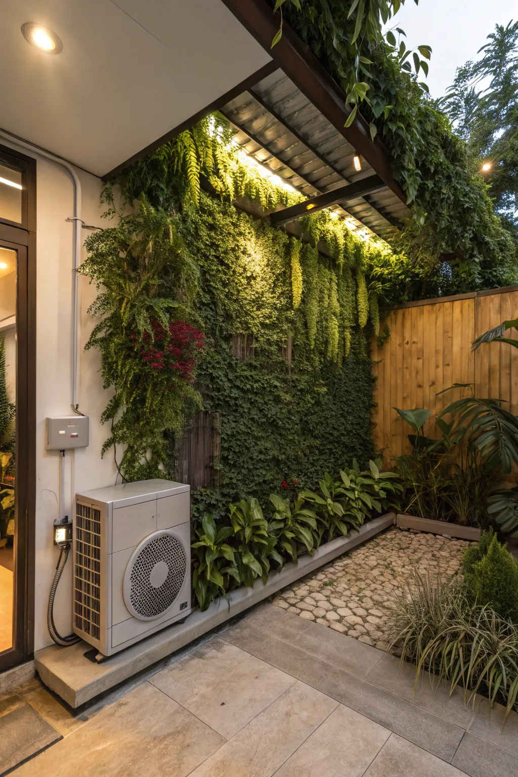 Camouflage your AC unit with a lush vertical garden.