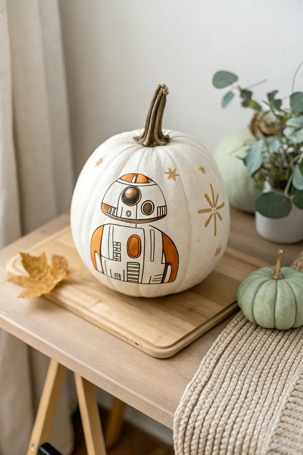 Transform your pumpkin into a subtle masterpiece with a touch of pop culture charm.