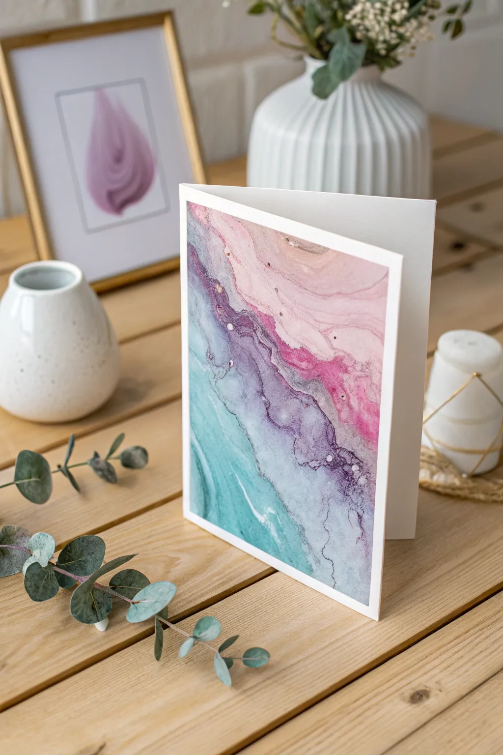 Craft your own enchanting greeting cards with alcohol ink magic.