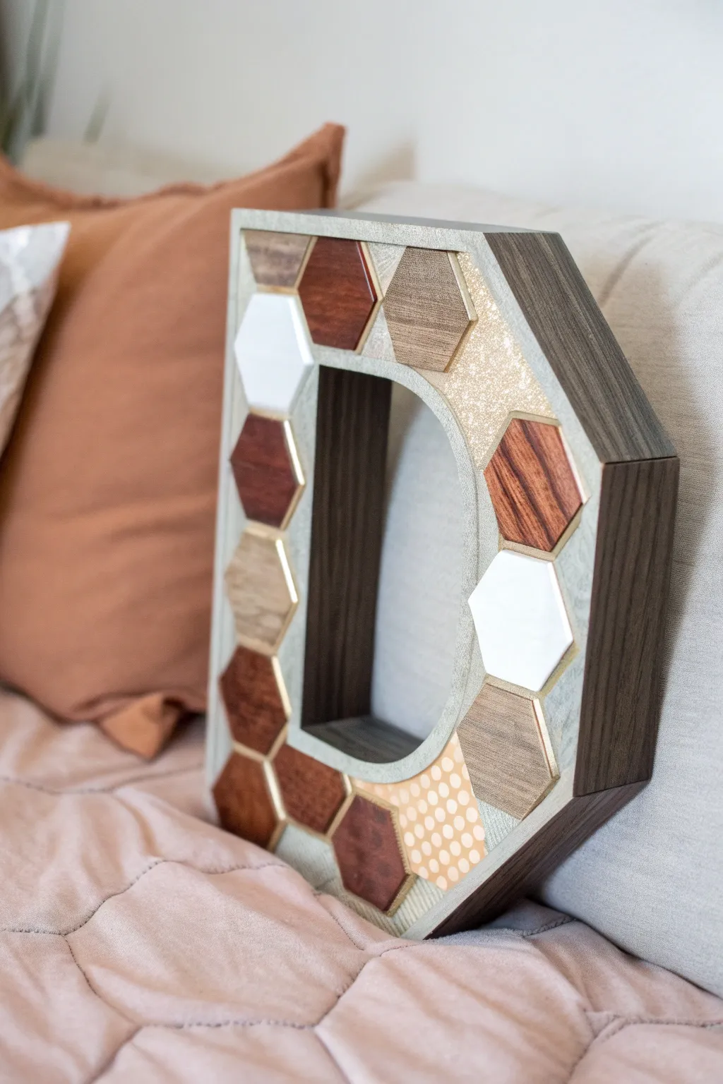 Embrace geometric elegance with this hexagon-inspired letter 'D'—a modern masterpiece in minimalist design.