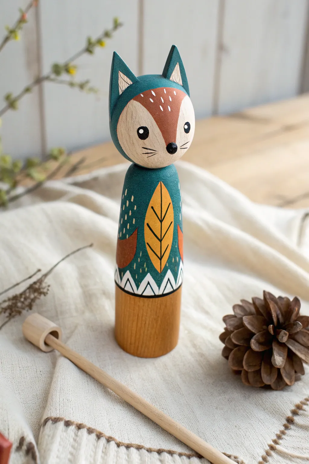 Unleash your imagination with this charming handcrafted stick puppet, where simplicity meets playful storytelling.