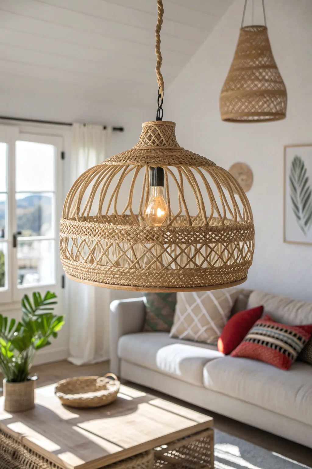 Transform your space with a unique light fixture that combines Scandinavian minimalism and boho charm.