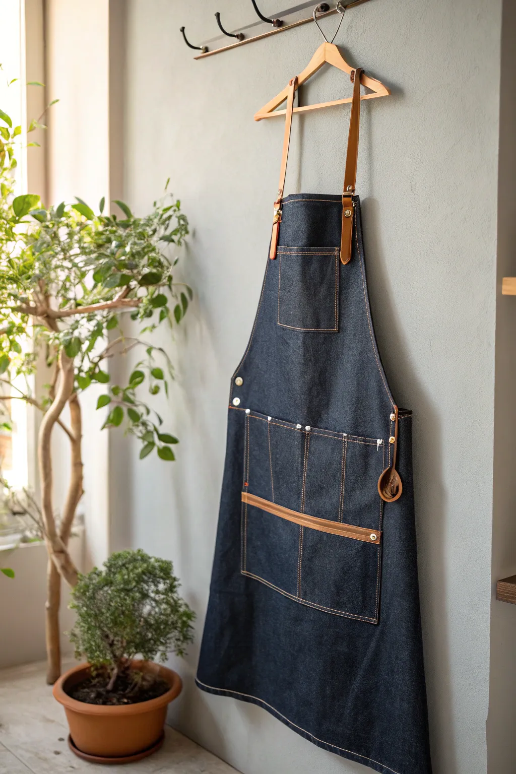 Elevate your crafting days with this chic and durable denim apron—where style meets functionality.