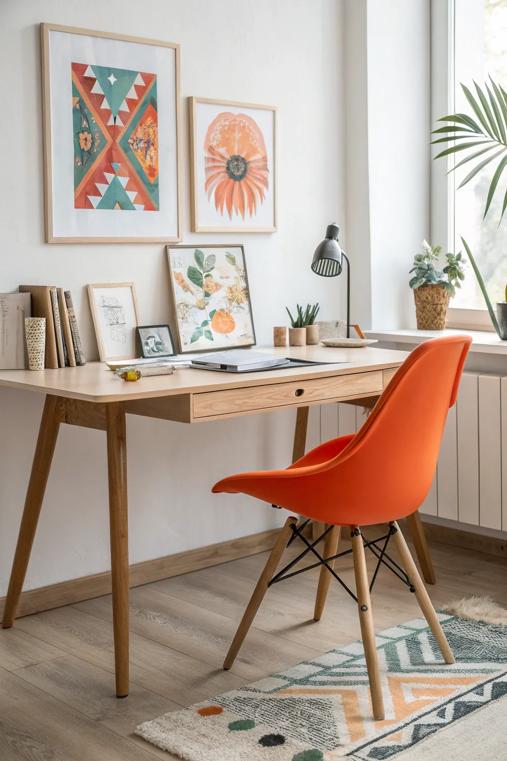 Transform your workspace with a burst of color and simplicity for a creative and energetic atmosphere.