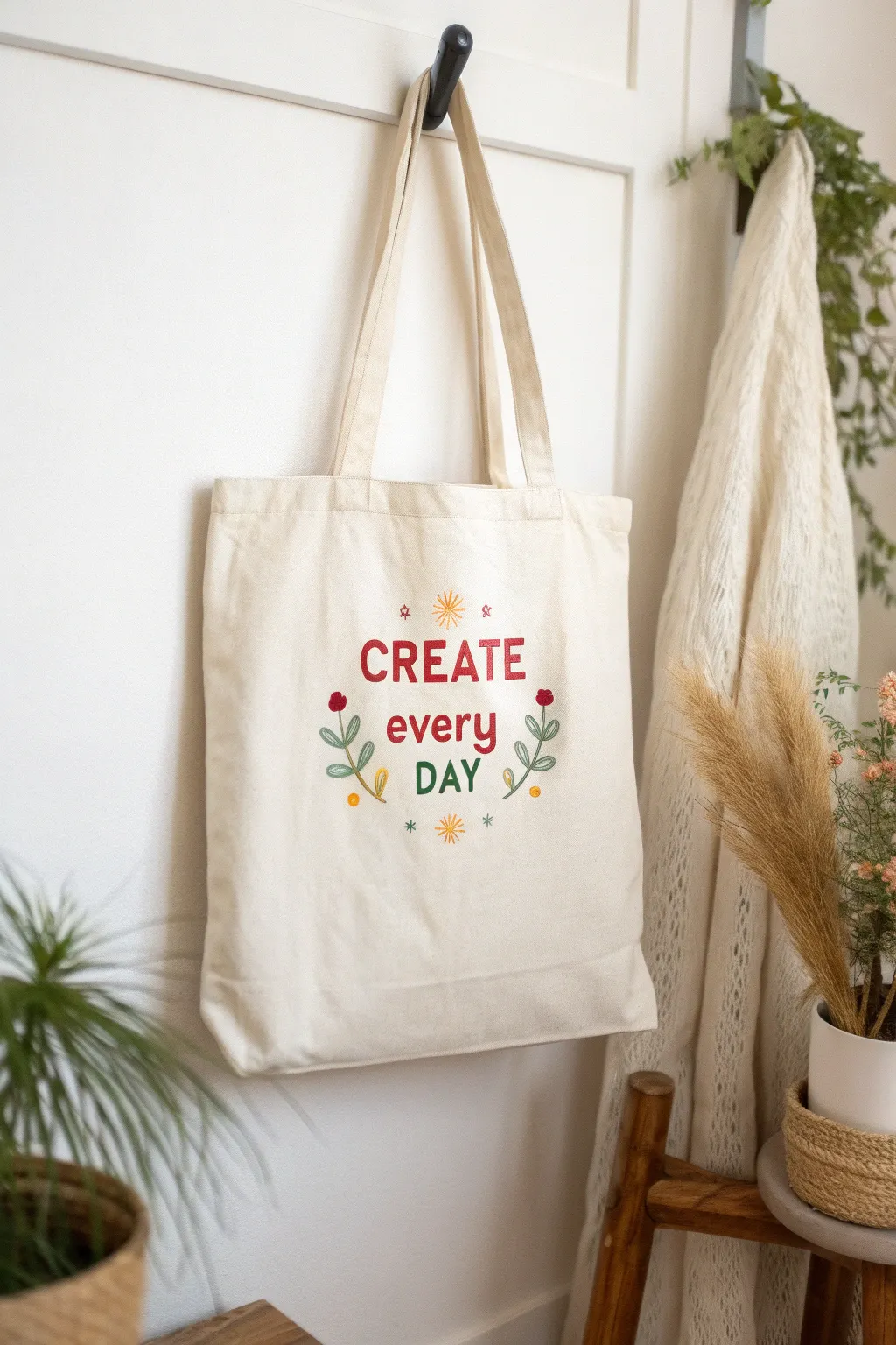 Carry your creativity with you - personalize your tote with bold stencils and vibrant colors!