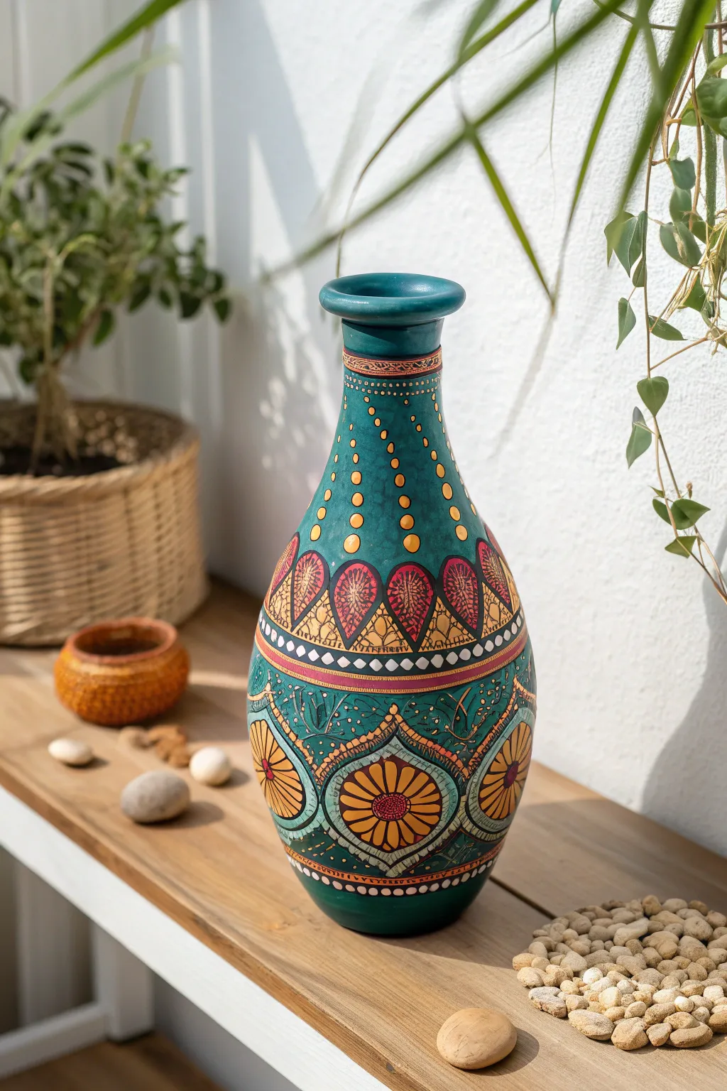 Transform old vases into vibrant masterpieces with a touch of boho charm and a splash of bold color.