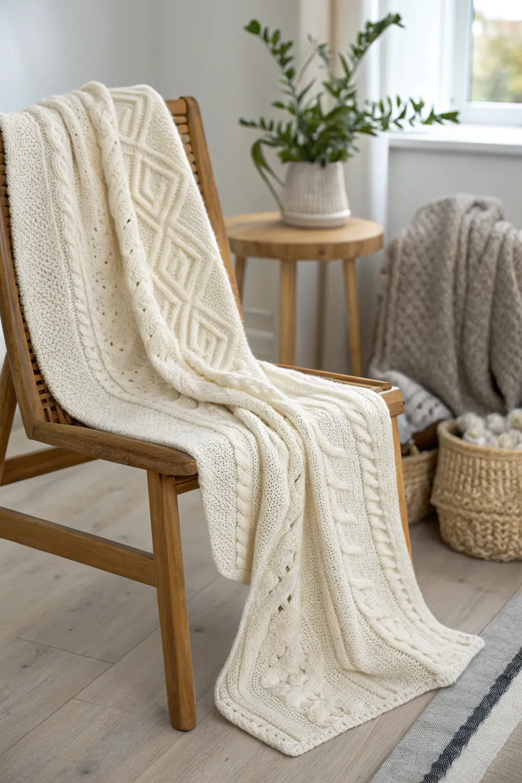 Wrap your little one in the warmth of elegance with our Cable Knit Cozy blanket.