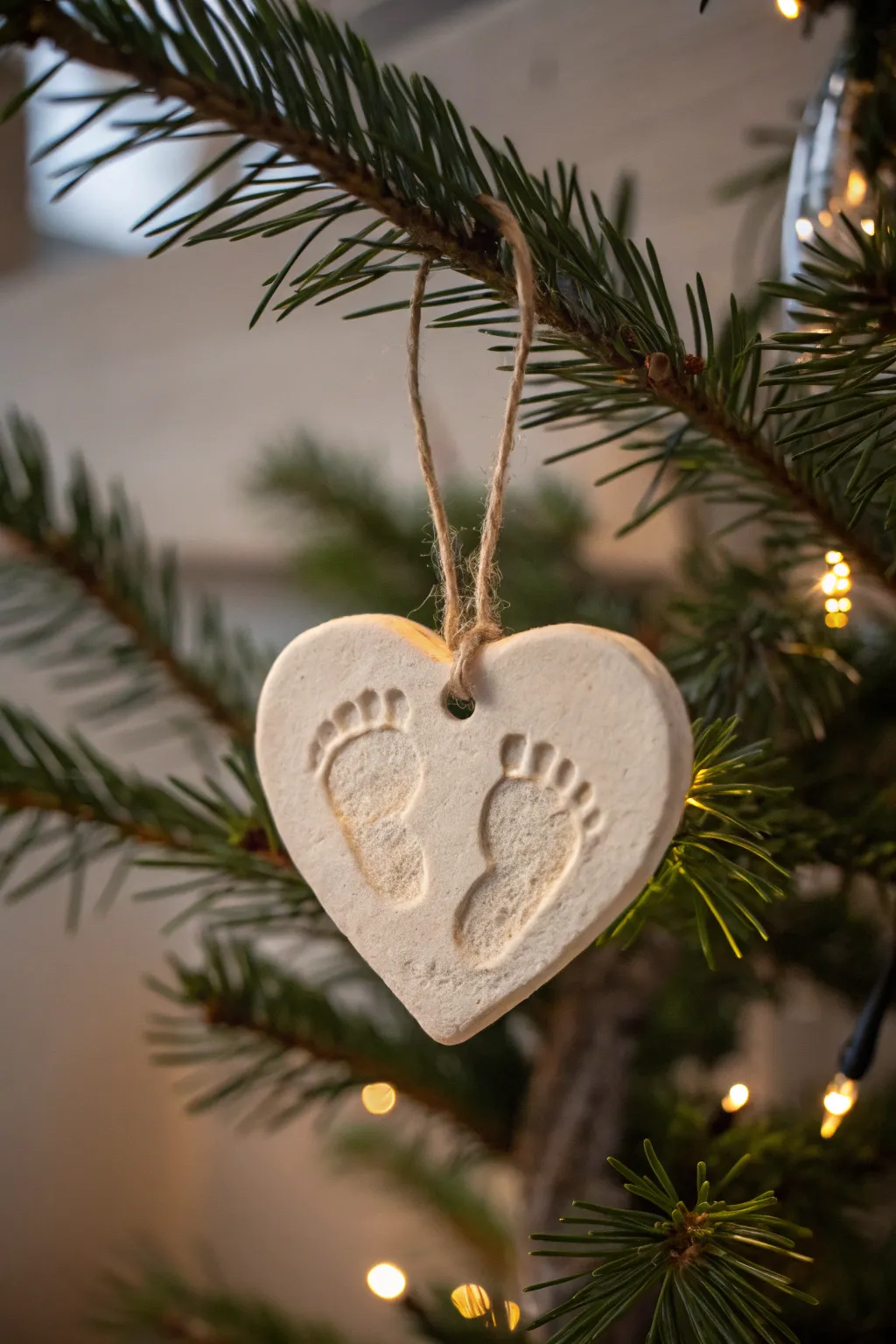 Capture the magic of tiny feet with these charming footprint ornaments, perfect for a heartfelt holiday touch.