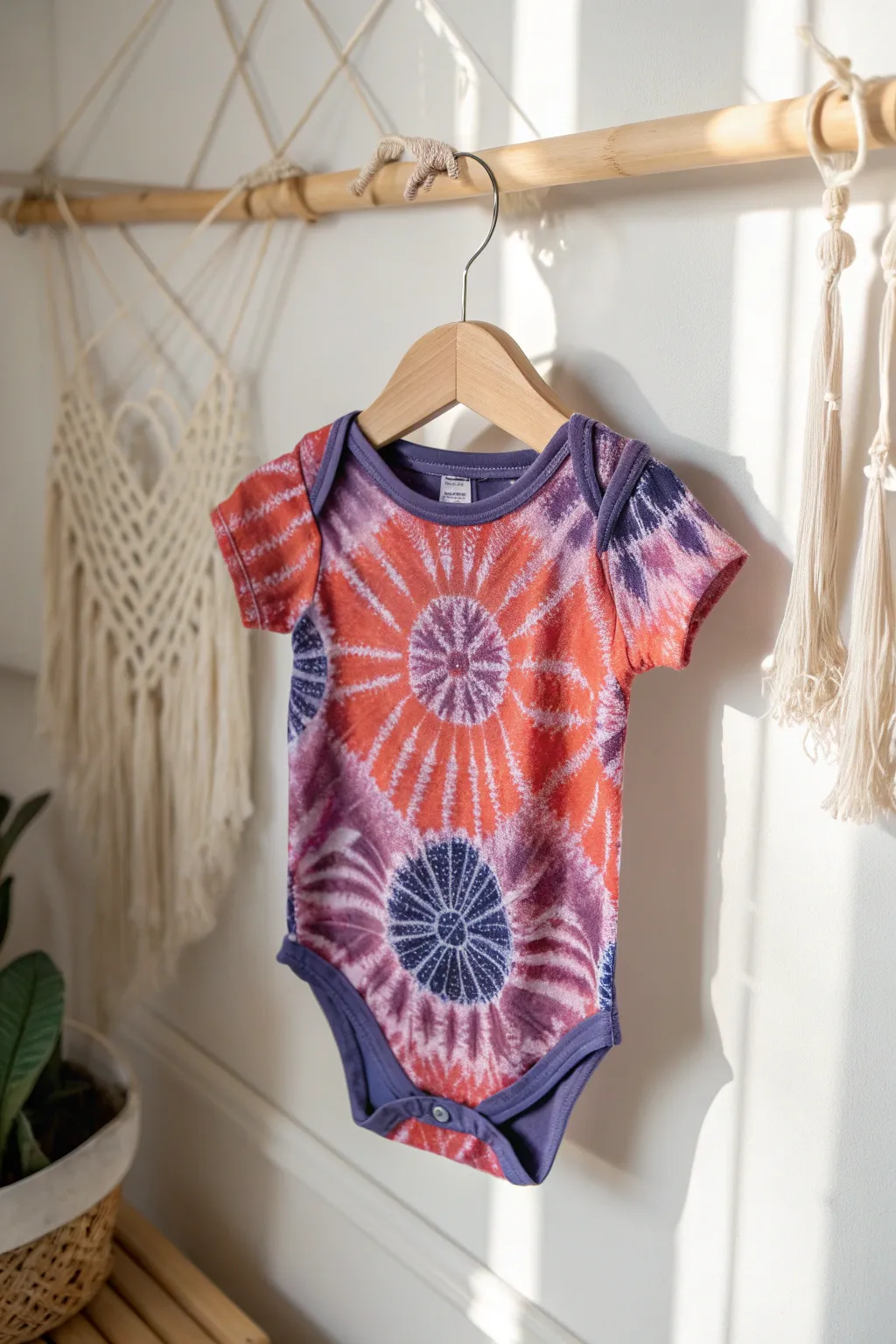 Add a splash of color and charm to your baby's wardrobe with this stunning tie-dye onesie!