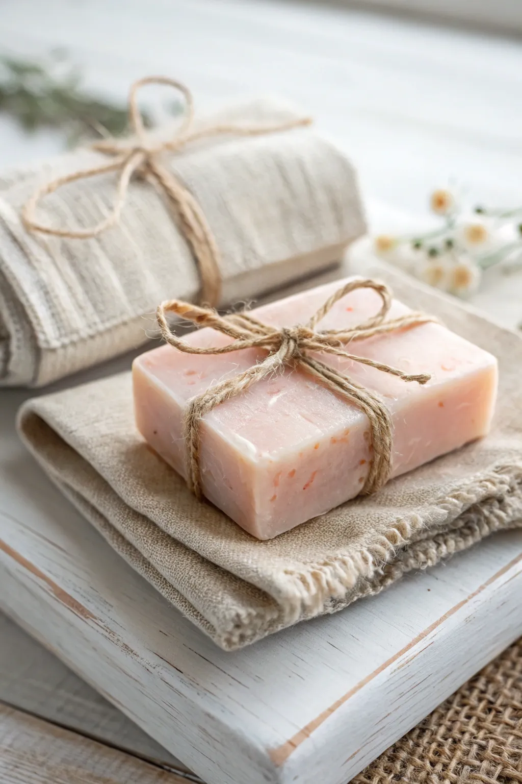 Delight your guests with these charming handmade soap favors, a blend of simplicity and natural beauty.
