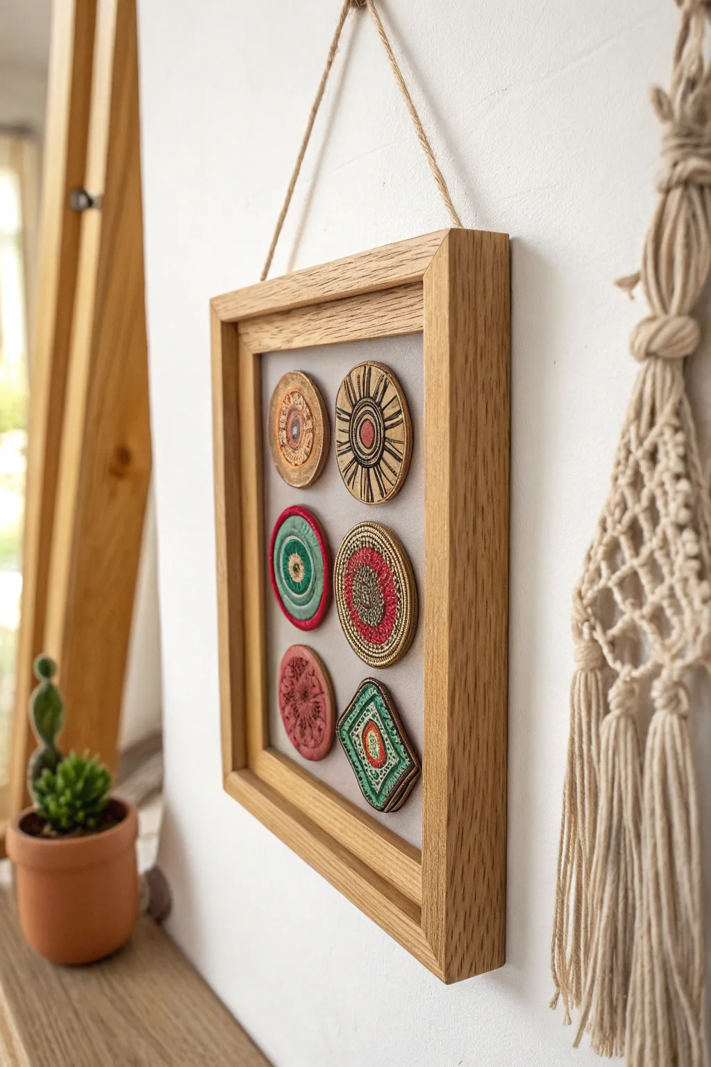 Embrace rustic elegance: showcase your badge collection with style and warmth.
