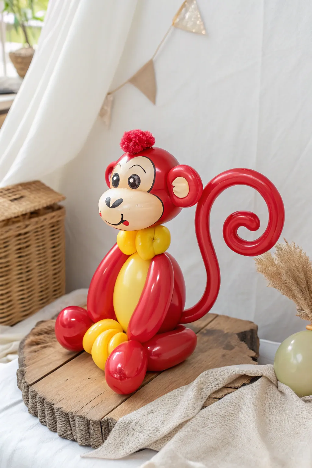 Add a playful touch to your decor with this charming balloon monkey!