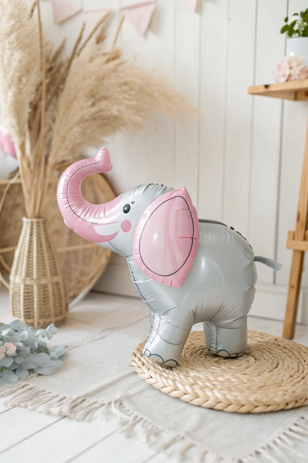 Whimsical charm meets minimalist elegance with this delightful elephant balloon creation!