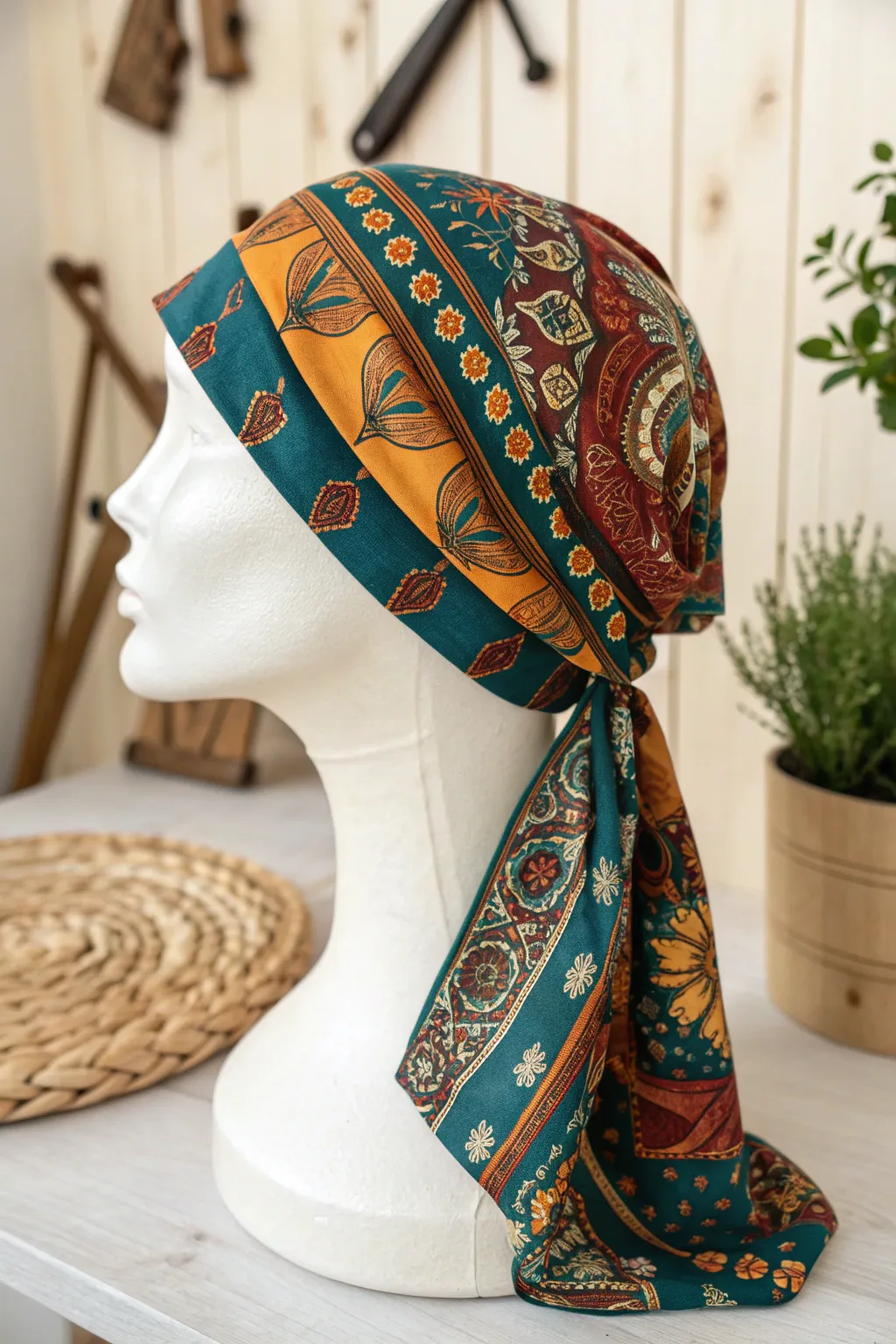 Embrace your bohemian spirit with a vibrant boho head wrap, where bold colors meet minimalist elegance.