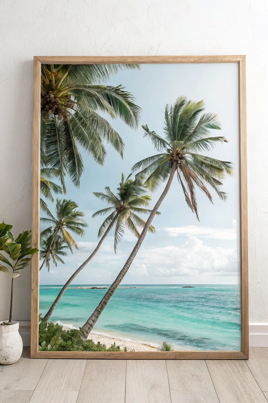 Capture the essence of the tropics with this stunning palm tree painting, where simplicity meets bold beauty.
