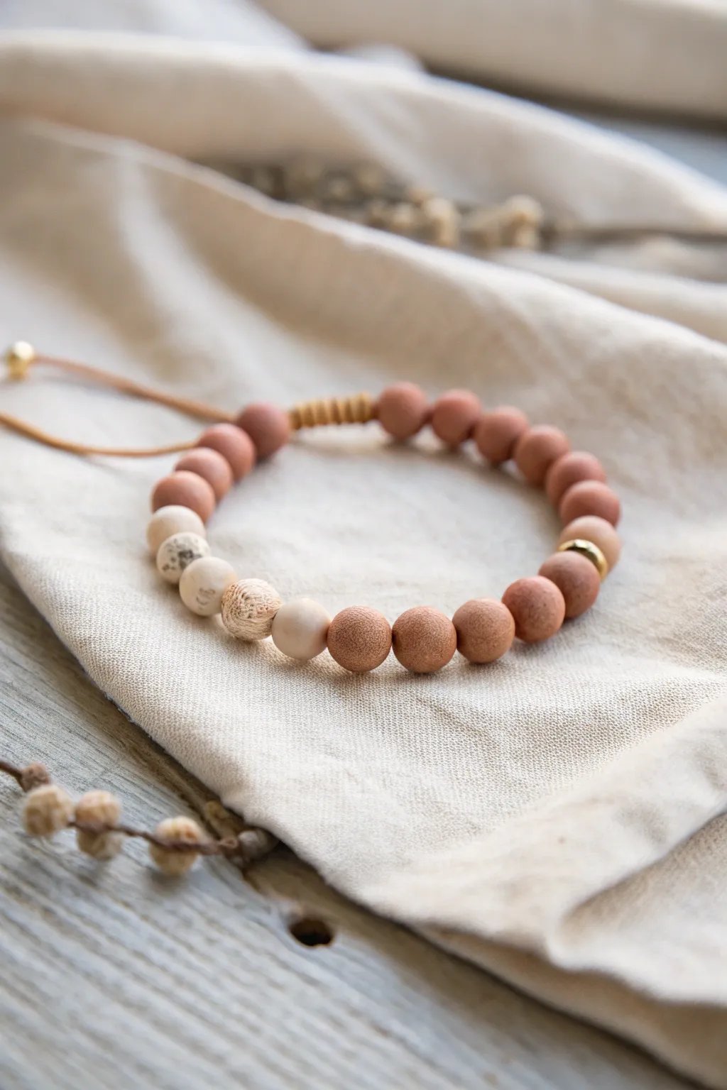 Discover the art of simplicity with handcrafted clay bead bracelets, where elegance meets natural beauty.