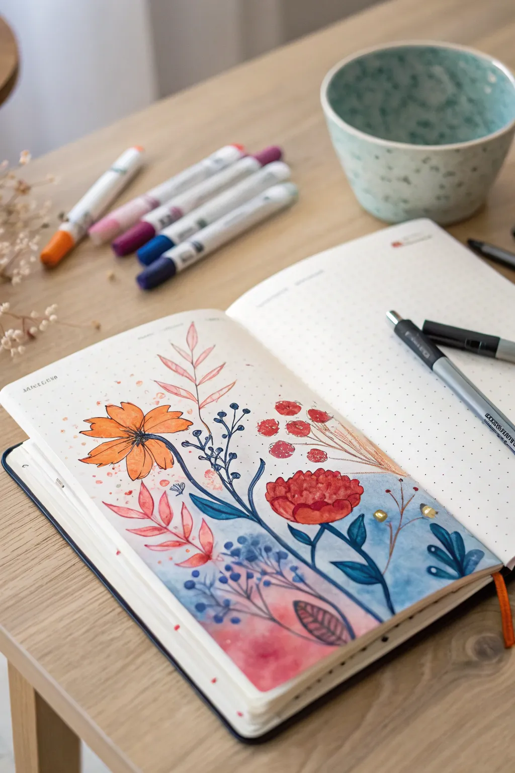 Transform your journal into a vibrant masterpiece with watercolor magic!