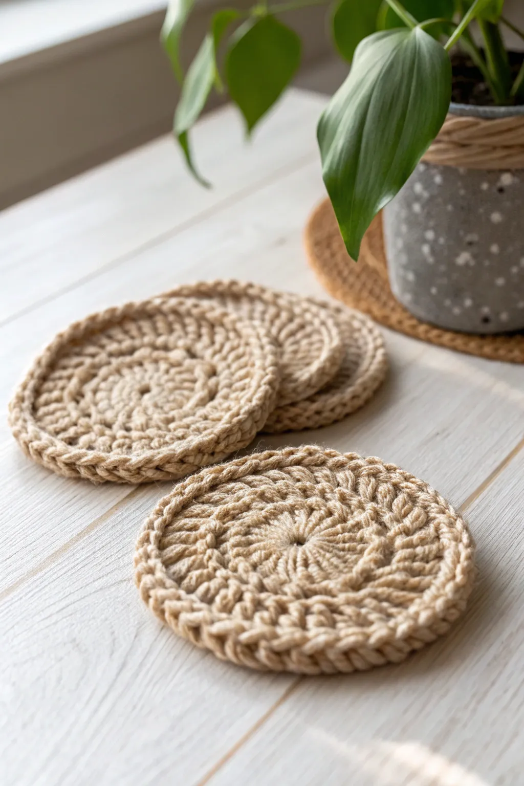 Embrace the art of simplicity with these charming crochet coasters, perfect for adding a handcrafted touch to your home.