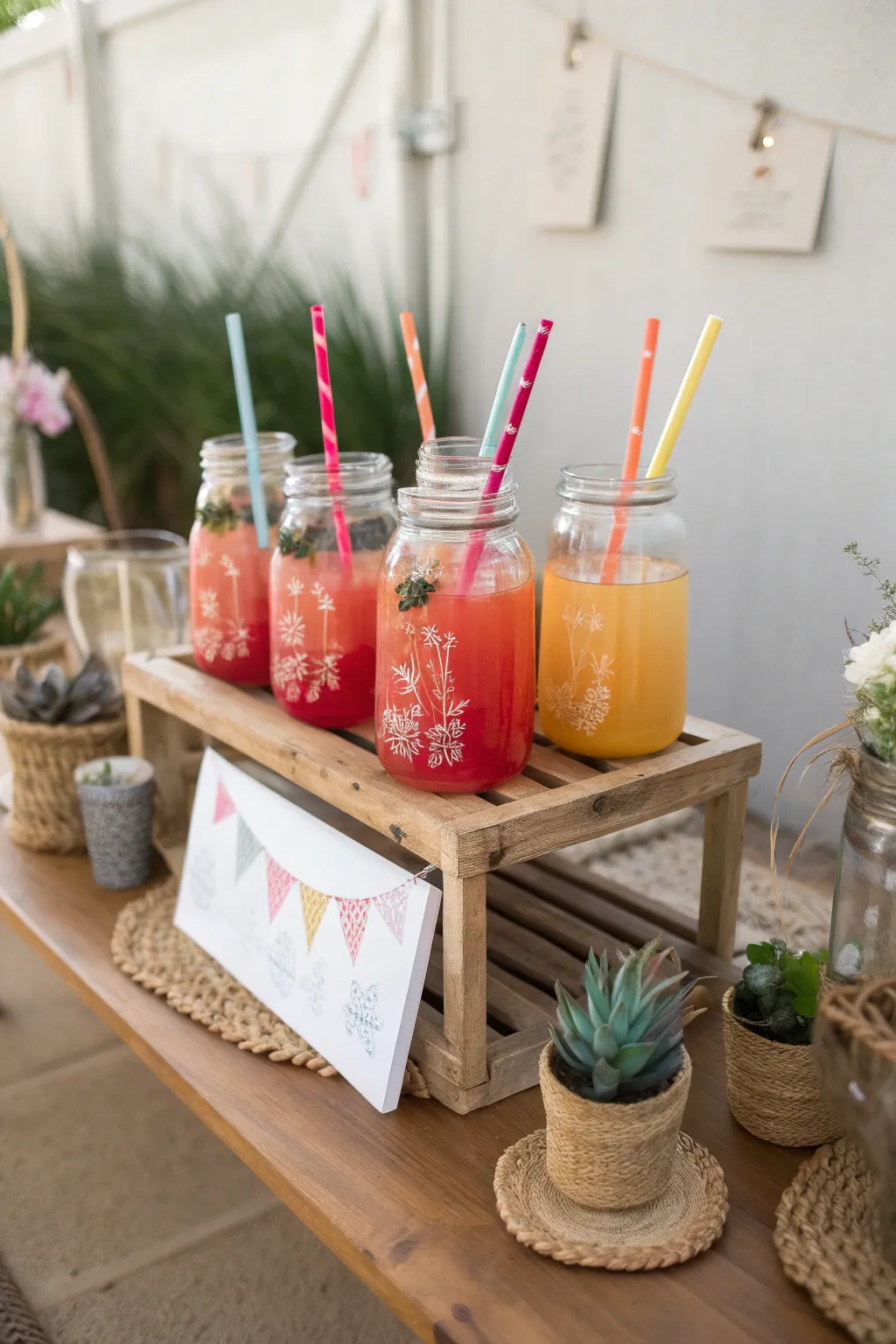 Elevate your celebration with a chic DIY drink station that blends minimalist elegance with a boho twist!