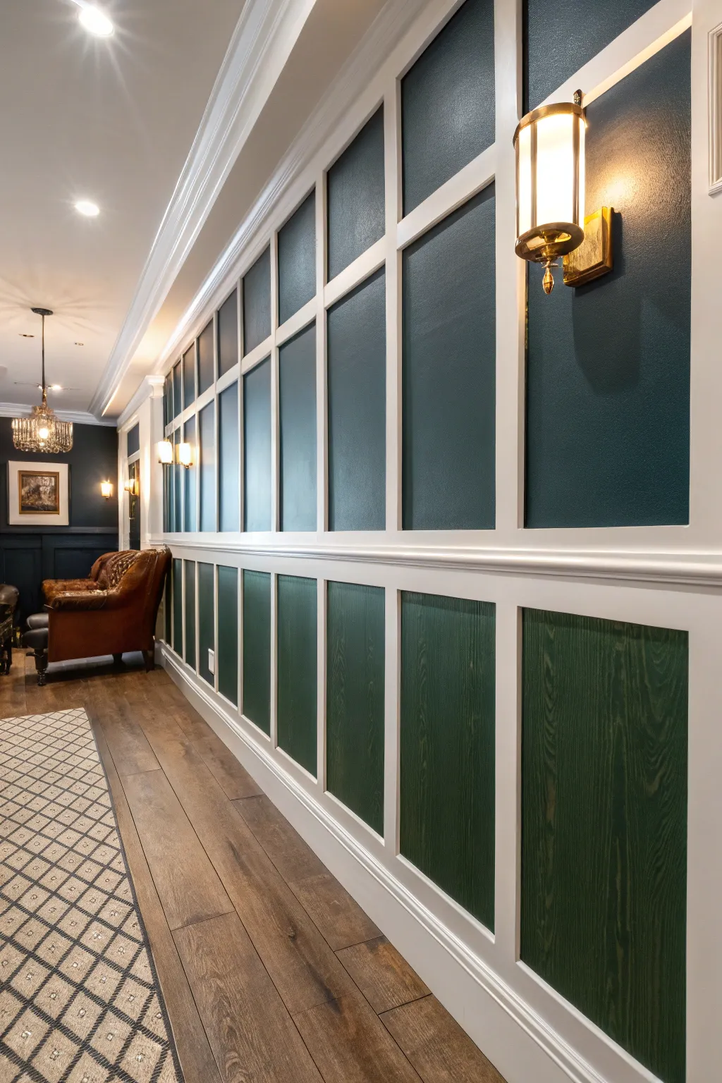 Elevate your hallway with the timeless elegance of board and batten craftsmanship.