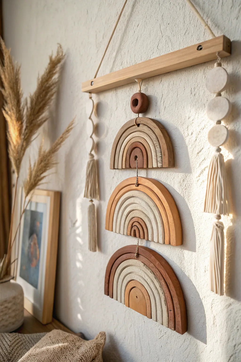 Elevate your space with layered clay art—where minimalism meets boho charm.