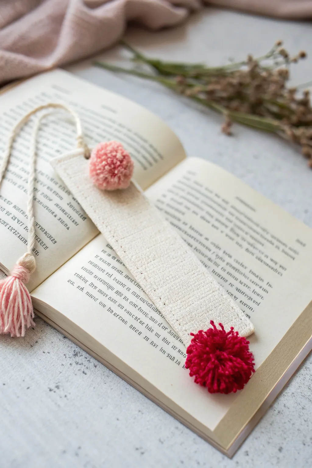 Add a touch of whimsy to your reading with a pom pom bookmark—where Scandinavian simplicity meets Boho flair!