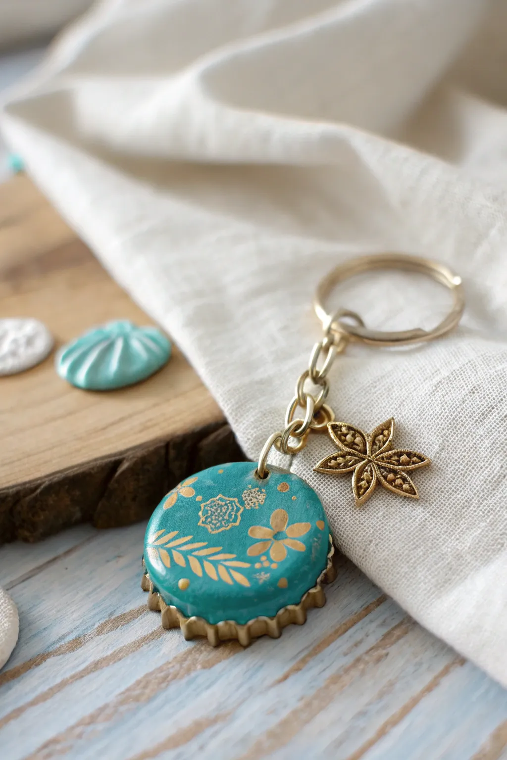 Transform bottle caps into eye-catching keychains with a touch of Scandinavian elegance.