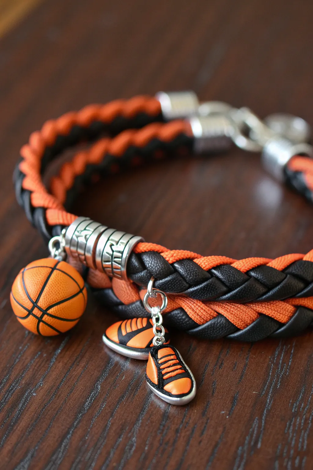 Score big with this sporty basketball-themed bracelet, perfect for the young athlete in your life.
