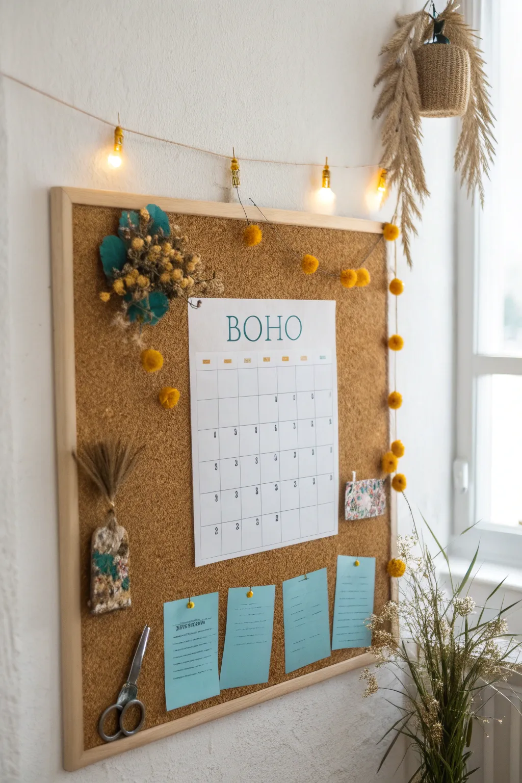 Transform your chaos into calm with this chic and functional cork board design. 🌿✨