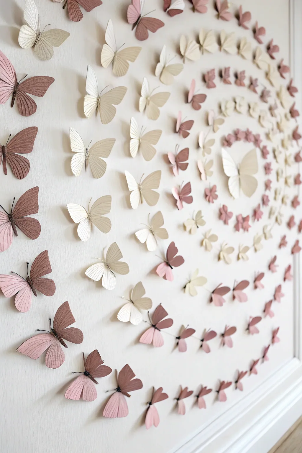 Capture the graceful dance of butterflies with this captivating wall art spiral.