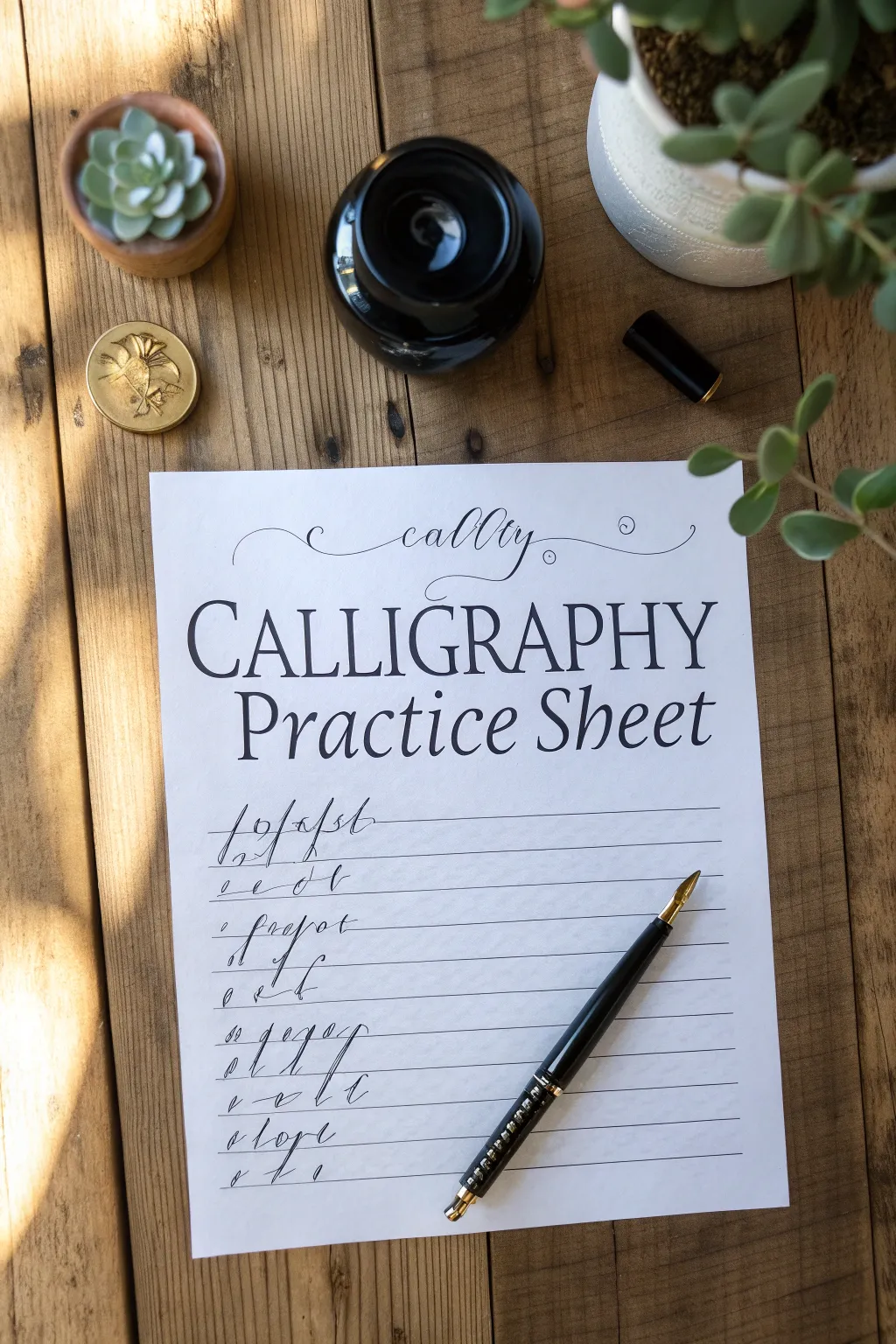 Craft your calligraphy journey: Design personalized practice sheets that speak to your unique style. #CalligraphyArt #ScandinavianMinimalism