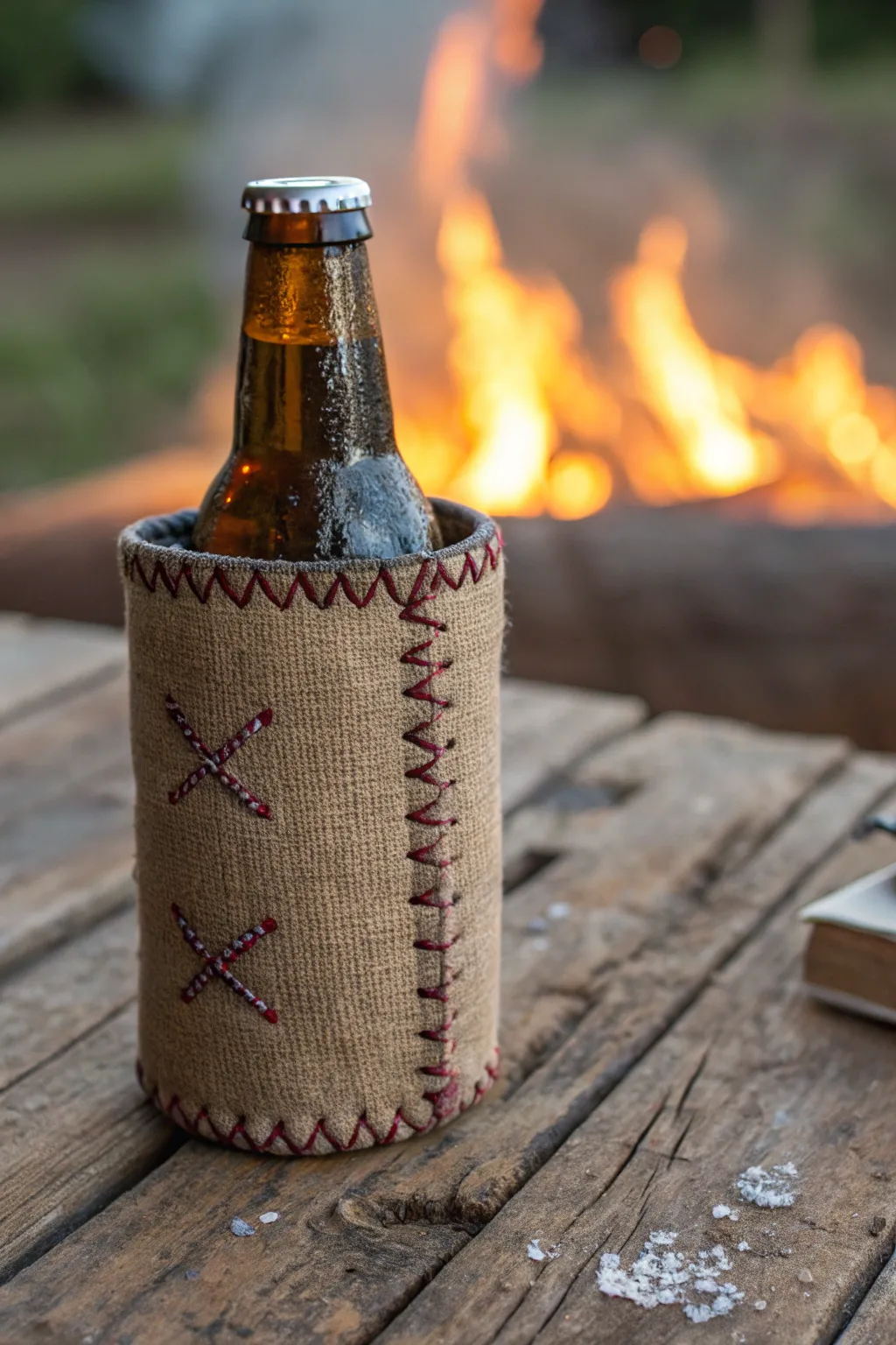 Elevate your camping experience with the rustic charm of burlap craftsmanship.