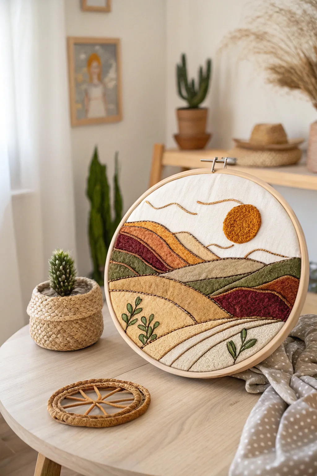 Transform your space into a haven with the serene beauty of landscape embroidery.