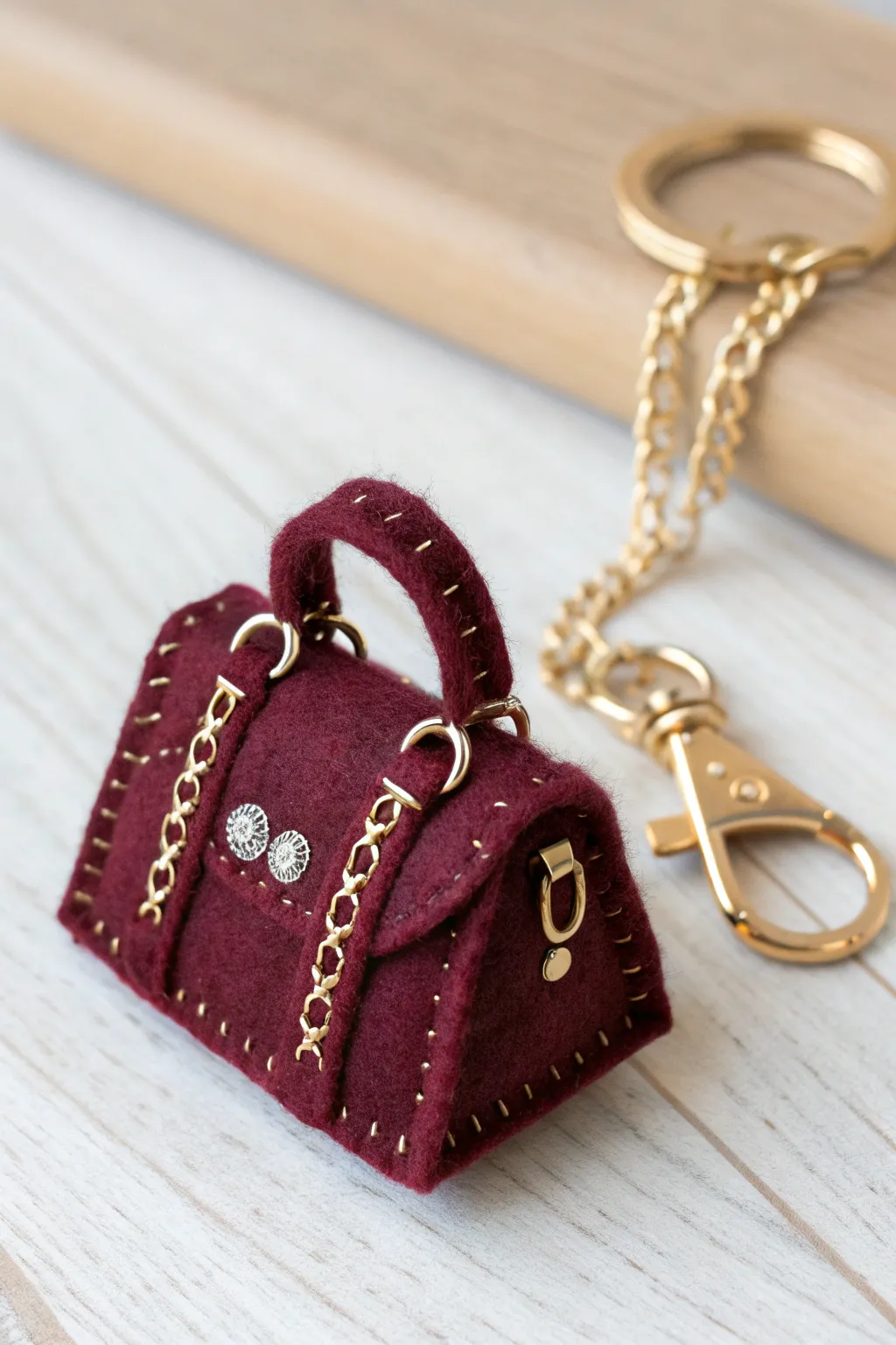 Add a touch of luxury to your keys with a chic mini bag keychain. Perfect for fashion lovers who adore simplicity and elegance.